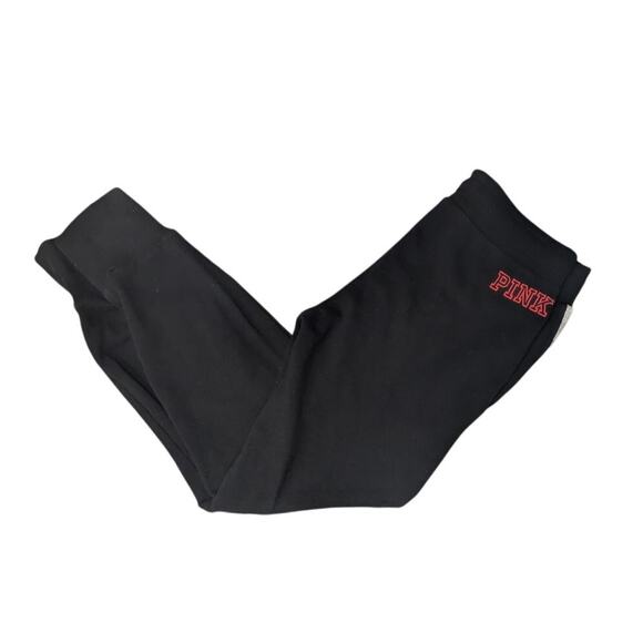 Pink Victoria’s Secret University of Wisconsin small joggers. Black,Red sequins - Picture 5 of 5